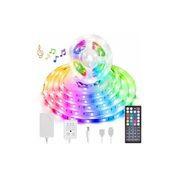 Striscia LED RGB da 12 m, con telecomando RF SMD 5050, cambia colore, per camera da letto, festa, con colla e clip fisse, alimentatore di rete da 12 V precio