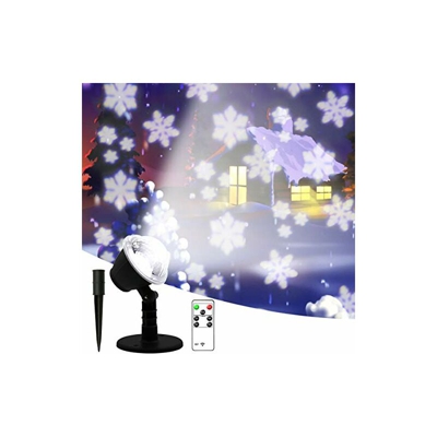 Lampada di proiezione a LED, fiocchi di neve, effetto neve, con telecomando, timer, illuminazione natalizia per interni ed esterni, proiettore di