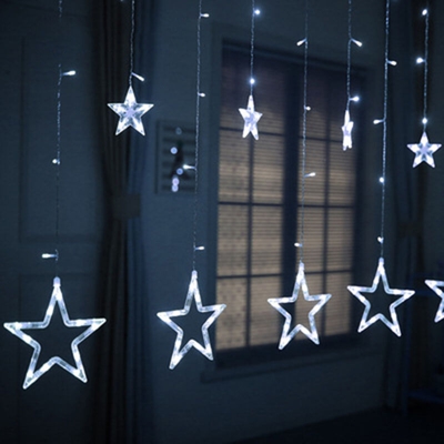 Led String Lights Home Camera da letto Tenda per finestra Christmas Party Wedding Festival Lampada decorativa a corda,bianca