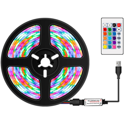 Strisce LED colorate RGB dimmerabili USB con telecomando IR 16 colori e 4 modalita di illuminazione 1m 60 LED Corda per TV Sfondo del desktop del en oferta