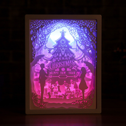 3D Paper Carving Night Light LED Papercut Light Box Sculptures Frame Gift Decorative Desktop Lamp precio