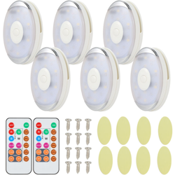 6pcs / pack RGB LED sotto la luce dell'armadio ha condotto il dimmer telecomandato della luce dell'armadio alimentato a batteria per la luce notturna precio