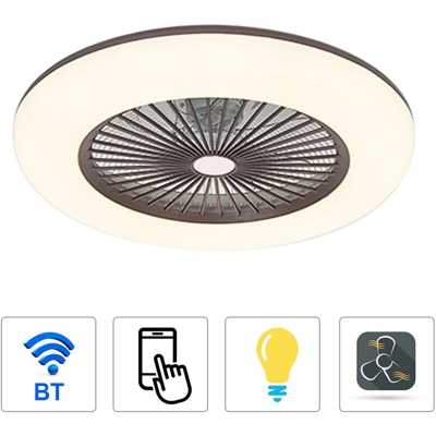 Ventilatore da soffitto 180V-265V con illuminazione Luci LED dimmerabili APP Controllo telefono cellulare Connessione BT con telecomando per camera