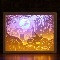 3D Paper Carving Night Light LED Papercut Light Box Sculptures Frame Gift Decorative Desktop Lamp en oferta