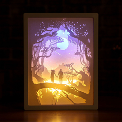 3D Paper Carving Night Light LED Papercut Light Box Sculptures Frame Gift Decorative Desktop Lamp precio