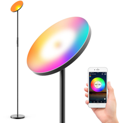 100-240 V 24 W WIFI lampada da terra / lampada rotante intelligente a colori RGB + CCT a colori con telecomando regolabile su e giu design della precio