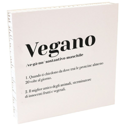 Quadretto Dizionario Vegano 20X20X3 Cm Bianco precio