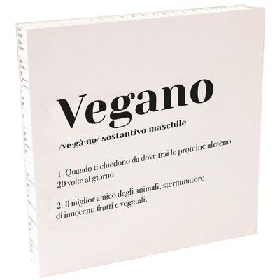 Quadretto Dizionario Vegano 20X20X3 Cm Bianco