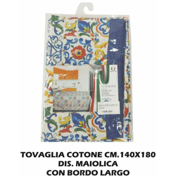 Tovaglia Cotone M.140X180 Dec. Vietrese/Blu en oferta