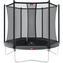 SOLO TRAMPOLINO Tappeto elastico da giardino rotondo 330cm - grigio. Con rete di sicurezza a chiusura automatica e bordo protettivo spesso precio