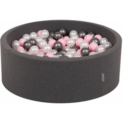 90X30cm/300 Palline ? 7CM Piscina Di Palline Colorate Per Bambini Tondo Fabbricato In EU, Grigio Sc:Perla/Rosa Ch/Argento - grigio sc:perla/rosa en oferta