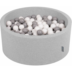 KiddyMoon 90X40cm/300 Palline ∅ 7CM Piscina Di Palline Colorate Per Bambini Tondo Fabbricato In EU, Grigio Ch:Bianco/Grigio - grigio ch:bianco/grigio en oferta