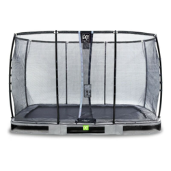 Exit - SOLO TRAMPOLINO Tappeto elastico da giardino interrato rettangolare 244x427cm - grigio. Con rete di sicurezza Deluxe e bordo protettivo extra precio