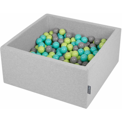 90X40cm/200 Palline ? 7CM Quadrato Piscina Di Palline Colorate Per Bambini Fabbricato In EU, Grigio Ch:Verde Ch/Turchese Ch/Grigio - grigio ch:verde en oferta