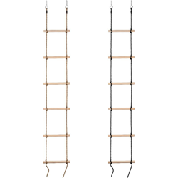 Swingan - Scala di Corda a 6 Pioli in Legno per Bambini | Scaletta di Arrampicata e Risalita | Corda Marrone en oferta