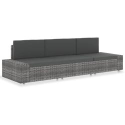 Divano Modulare a 3 Posti in Polyrattan Grigio precio