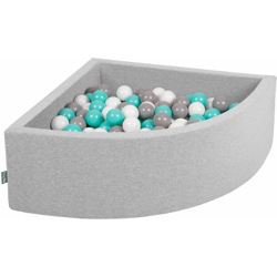 90X30cm/300 Palline Piscina Di Palline Colorate ?7Cm Per Bambini Quarto Angolare In EU, Grigio Ch:Bianco/Grigio/Turchese Chiaro - grigio en oferta