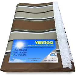 TENDA SOLE VERTIGO da esterno GIARDINO balcone RIGHINO MARRONE impermeabile e idrorepellente Cm. 150 x 250 características