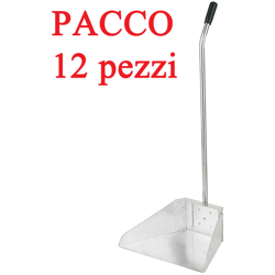 12 pz Alza Immondizia Paletta Zincata 35x25cm Manico in Ferro e Gomma Lamiera STI características