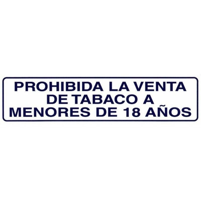 Etichetta 250x63 mm. Vendita vietata Tabacco 18 anni