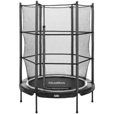 SOLO TRAMPOLINO Tappeto elastico junior 140cm con rete di sicurezza - nero. Per interni e esterni, da 2-6 anni.