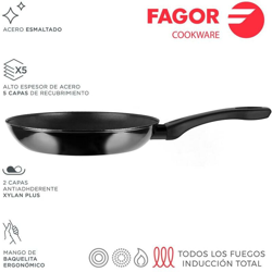 Indutherm padella ø24cm acciaio nero aisi 430 - Fagor en oferta