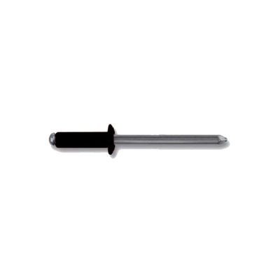 SACTO RIVETTO RIVETTI IN ALLUMINIO CHIODO ACCIAIO ZINCATO TESTA NERA RAL 9005-4 mm-12 mm-1000 PZ 4 mm 12 mm 1000 PZ