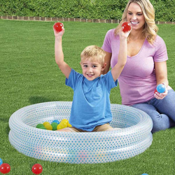 Piscina Gonfiabile Gioco Bambini con 50 Palline 2 Anelli PVC 91x20cm 2 Colori precio