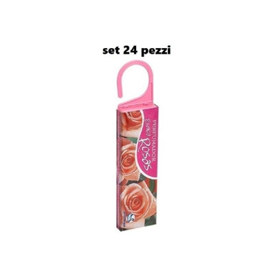 Tradeshop - SET 24 PEZZI ANTITARMICO ANTI TARME PROFUMATO CON GANCIO DEODORANTE ROSA