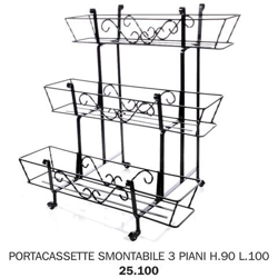 Portacassette Smontabile 3 Piani H. 90 L100 características