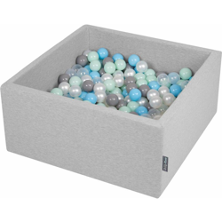 90X40cm/300 Palline ? 7CM Quadrato Piscina Di Palline Colorate Per Bambini Fabbricato In EU, Grigio Ch:Perla/Grigio/Trasparente/Azzurro/Menta en oferta