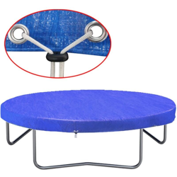 vidaXL Telo Copertura per Trampolino Elastico in PE 300 cm 90 g/m² - Blu en oferta