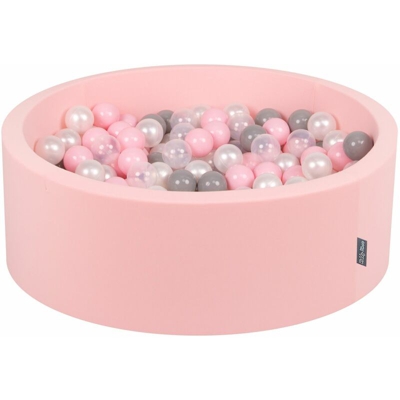 90X30cm/300 Palline ? 7CM Piscina Di Palline Colorate Per Bambini Tondo Fabbricato In EU, Rosa:Perla/Grigio/Trasparente/Rosa Ch