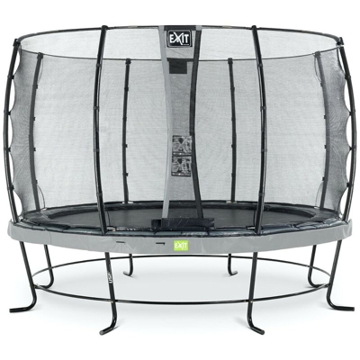 Exit - SOLO TRAMPOLINO Tappeto elastico da giardino rotondo 366cm - grigio. Con rete di sicurezza a chiusura automatica e bordo protettivo robusto e