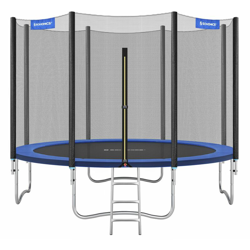 Songmics - Trampolino, Tappeto Elastico da 366cm per Giardino con Scaletta, Rete di Sicurezza, Pali Diritti Ricoperti, Test di Sicurezza TÜV en oferta