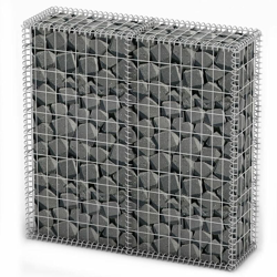 Cesto Gabbione con Coperchio in Filo Zincato 100 x 100 x 30 cm - Argento - Vidaxl precio