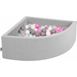 KiddyMoon 90X30cm/200 Palline Piscina Di Palline Colorate ∅7Cm Per Bambini Quarto Angolare In EU, Grigio Ch:Trasparente/Grigio/Bianco/Rosa/Menta en oferta