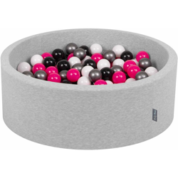 90X30cm/300 Palline ? 7CM Piscina Di Palline Colorate Per Bambini Tondo Fabbricato In EU, Grigio Ch:Bianco/Nero/Argento/Rosa Sc - grigio precio