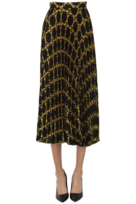 Printed crepè pleated skirt