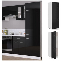 Armadio Per Frigo Nero Lucido 60x57x207 Cm In Truciolato precio