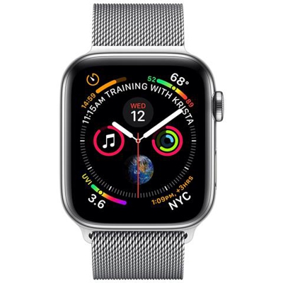 Watch Series 4 40 mm GPS + Cellulare Impermeabile Memoria 16GB Bluetooth con Cinturino Acciaio inossidabile in Acciaio Grigio