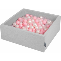 90X30cm/300 Palline ? 7CM Quadrato Piscina Di Palline Colorate Per Bambini Fabbricato In EU, Grigio Ch:Rosa Ch/Perla/Trasparente - grigio ch:rosa en oferta