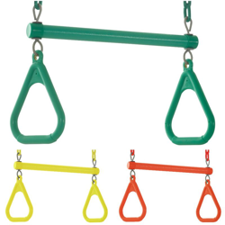 Trapezio con Anelli e Barra per Altalena per Bambini | Accessori da Giardino | Arancione en oferta