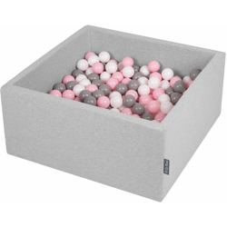 90X40cm/300 Palline ? 7CM Quadrato Piscina Di Palline Colorate Per Bambini Fabbricato In EU, Grigio Ch:Bianco/Grigio/Rosa Ch - grigio en oferta