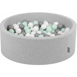 KiddyMoon 90X30cm/200 Palline ∅ 7CM Piscina Di Palline Colorate Per Bambini Tondo Fabbricato In EU, Grigio Ch:Bianco/Grigio/Menta - grigio en oferta