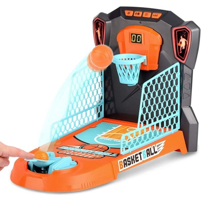 Gioco da Tavolo Basket Palla Canestro Elettronico Giocattolo Bambini Luci Suoni