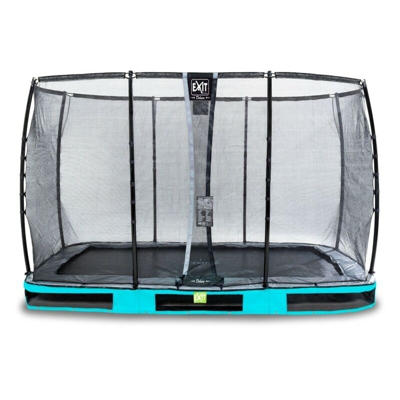 Exit - SOLO TRAMPOLINO Tappeto elastico da giardino interrato rettangolare 244x427cm - azzurro. Con rete di sicurezza Deluxe e bordo protettivo extra