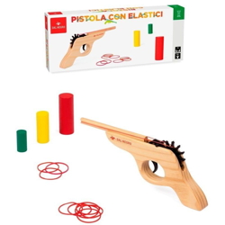 Lgvshopping - Dal Negro Pistola Giocattolo in Legno Con Elastici Per Bambini Idea Regalo características