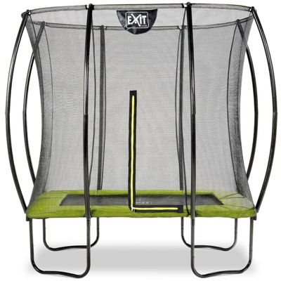 Exit - SOLO TRAMPOLINO Tappeto elastico da giardino rettangolare 153x214cm con rete di sicurezza con pali curvi - verde. Sicurezza ottimale e qualità