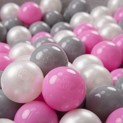 500 ? 6CM Palline Morbide Colorate Per Piscina Bambini Fatto In EU, Perla/Grigio/Rosa - perla/grigio/rosa - Kiddymoon